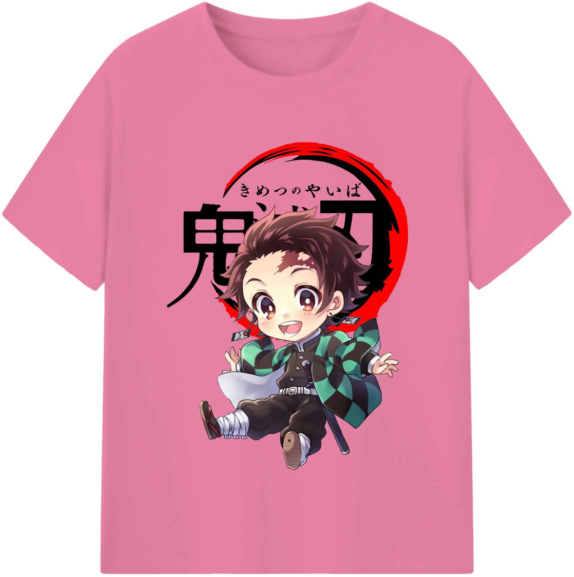 （画像用） 鬼滅の刃 竈門 炭治郎／かまど たんじろう Kamado Tanjirou 綿100％半袖Tシャツ（フロントプリント）